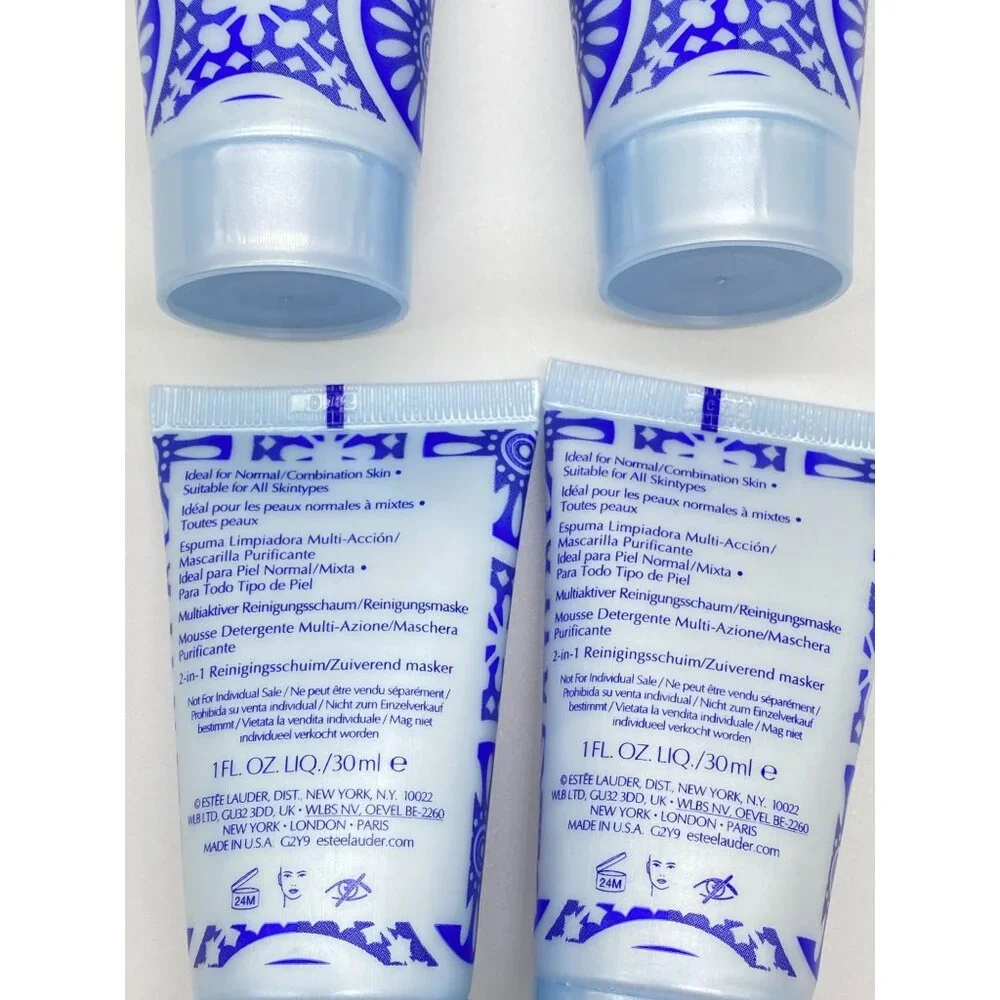 4 Estee Lauder Perfectly Clean Multi-action Foam Cleanser/ Purifying Mask, 1oz